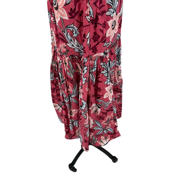 Banjanan Mortiz Dress Midi Smocked Floral Print Cotton Pink Size Small - Picture 8 of 14